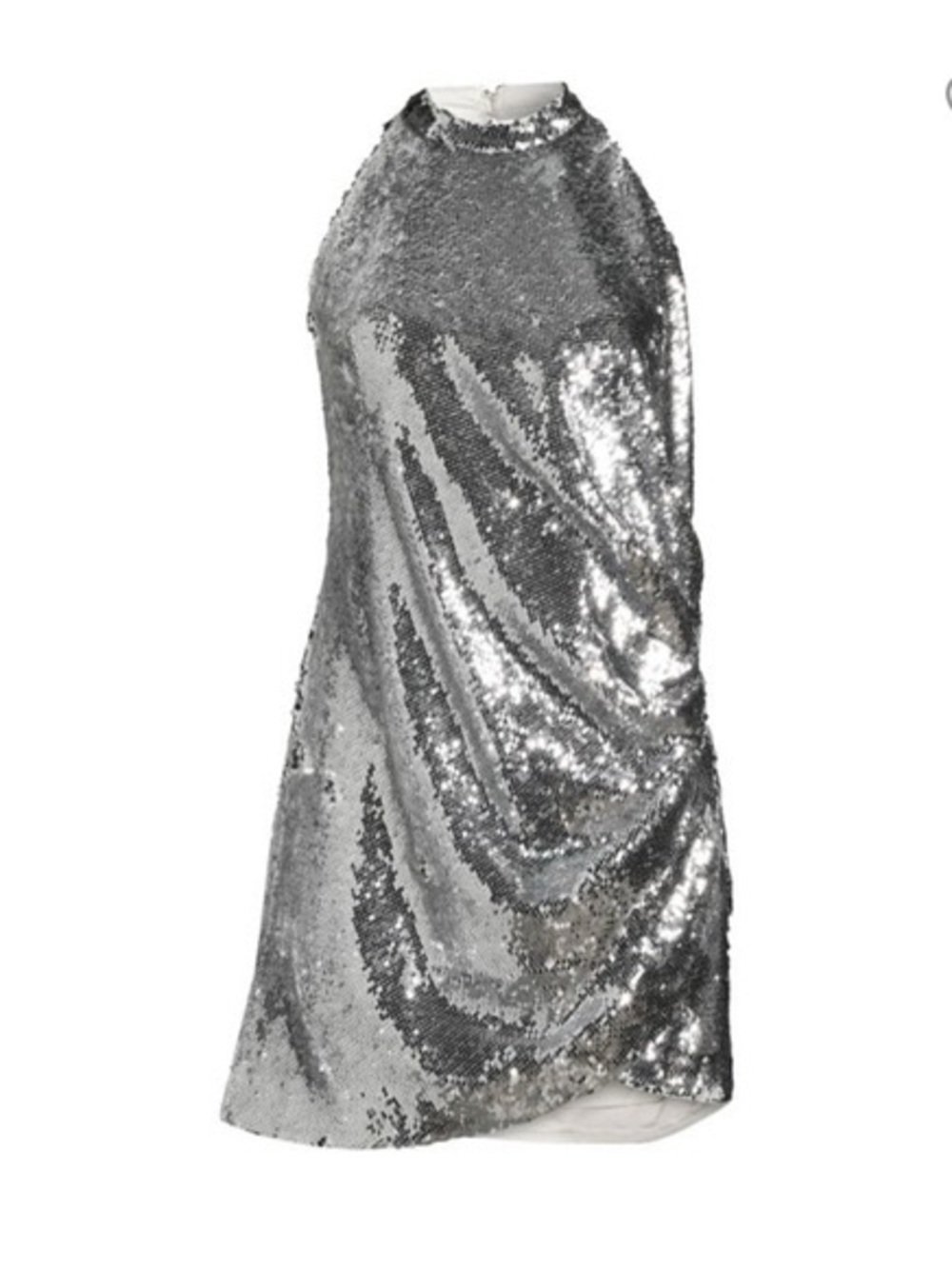 NWT Ronny Kobo Silver Sequin Halter Top sz S